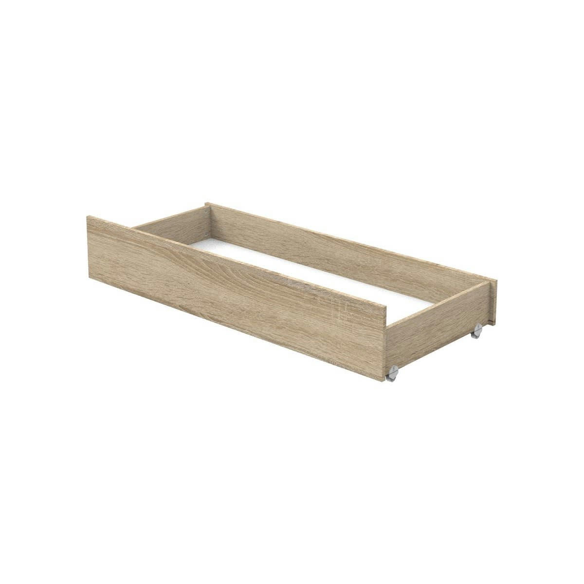 NOVA - Tiroir roulettes lit évolutif 140x70 en aggloméré marron