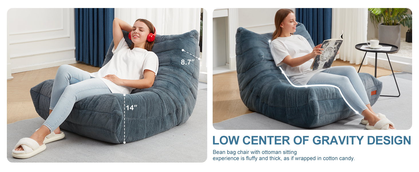 the bean bag can be used to listen music or read books.