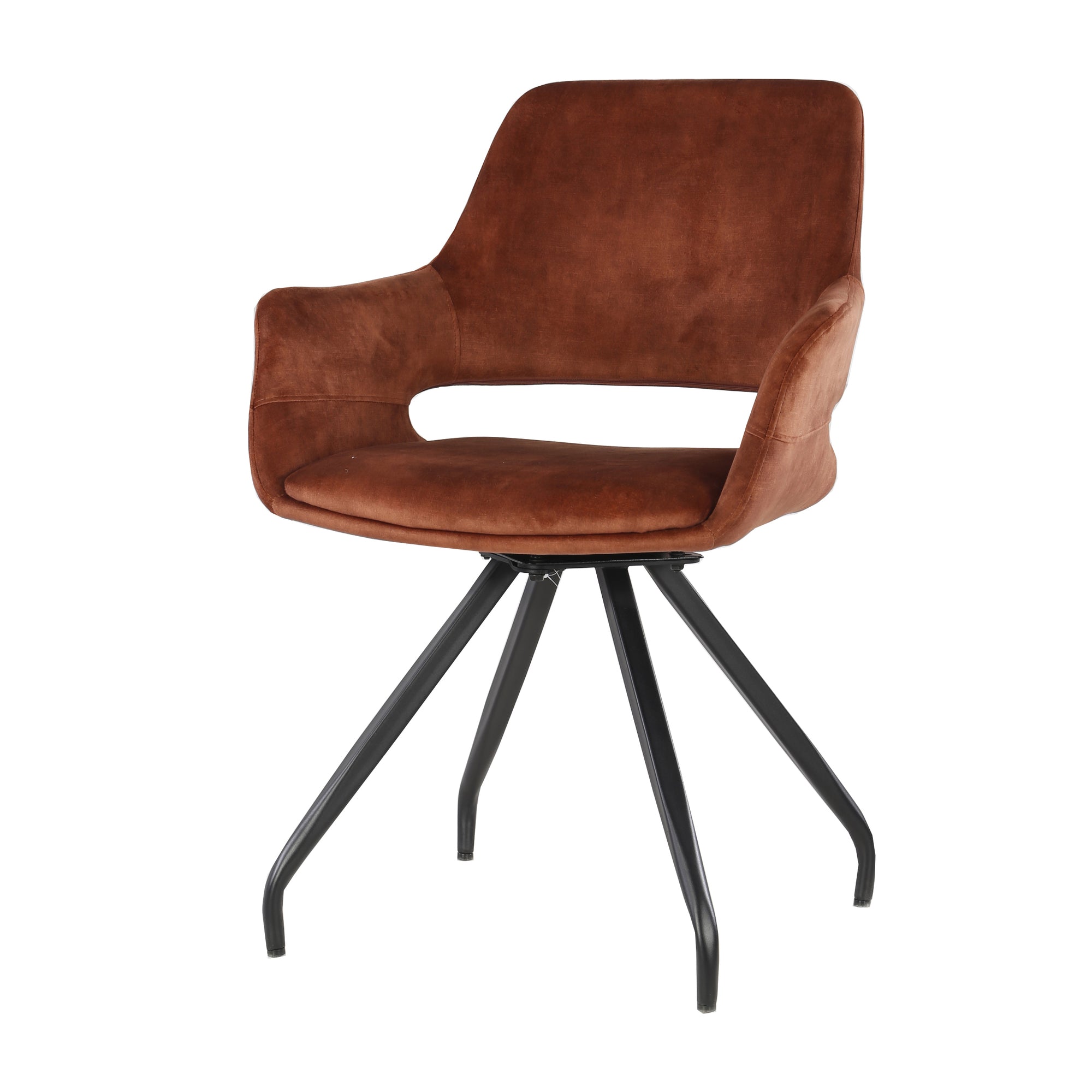Livingfurn eetkamerstoel Capp Rust Velvet - stof - 2 stuks