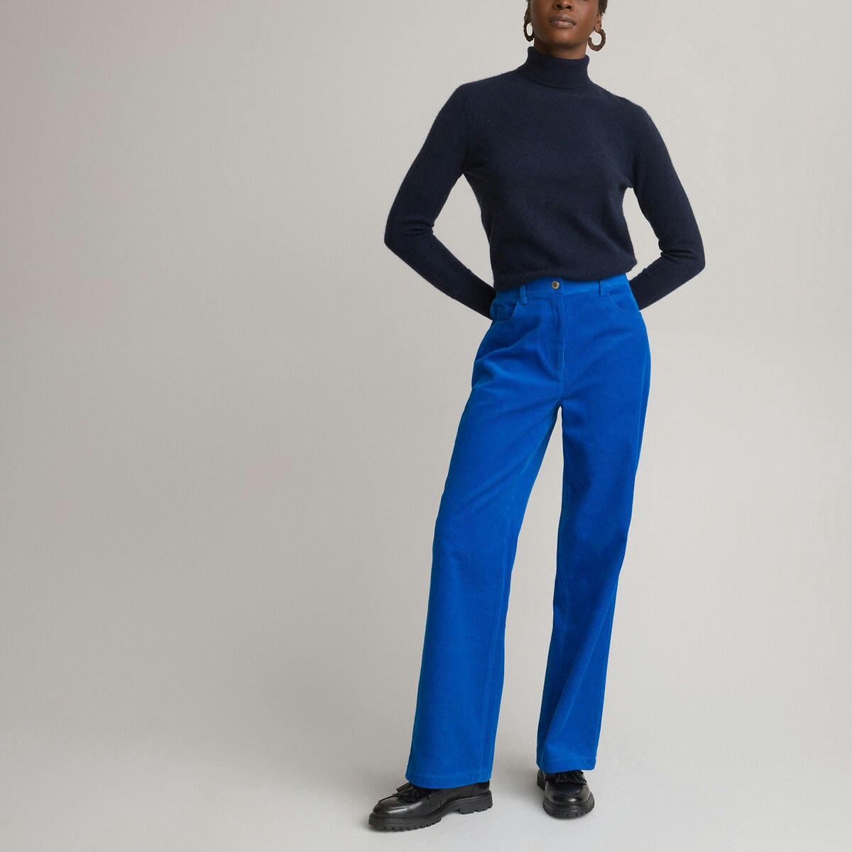 Pantalon large en velours, taille standard