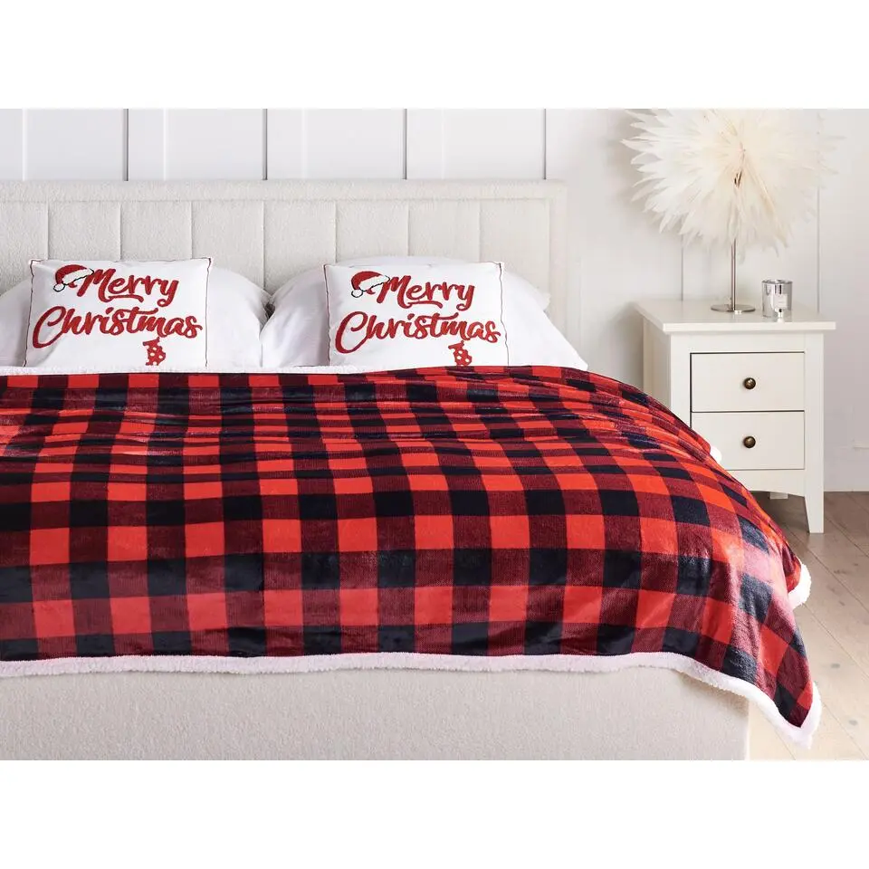 LIQUORICE - Bedsprei - Rood/Zwart - 150 x 200 cm - Stof