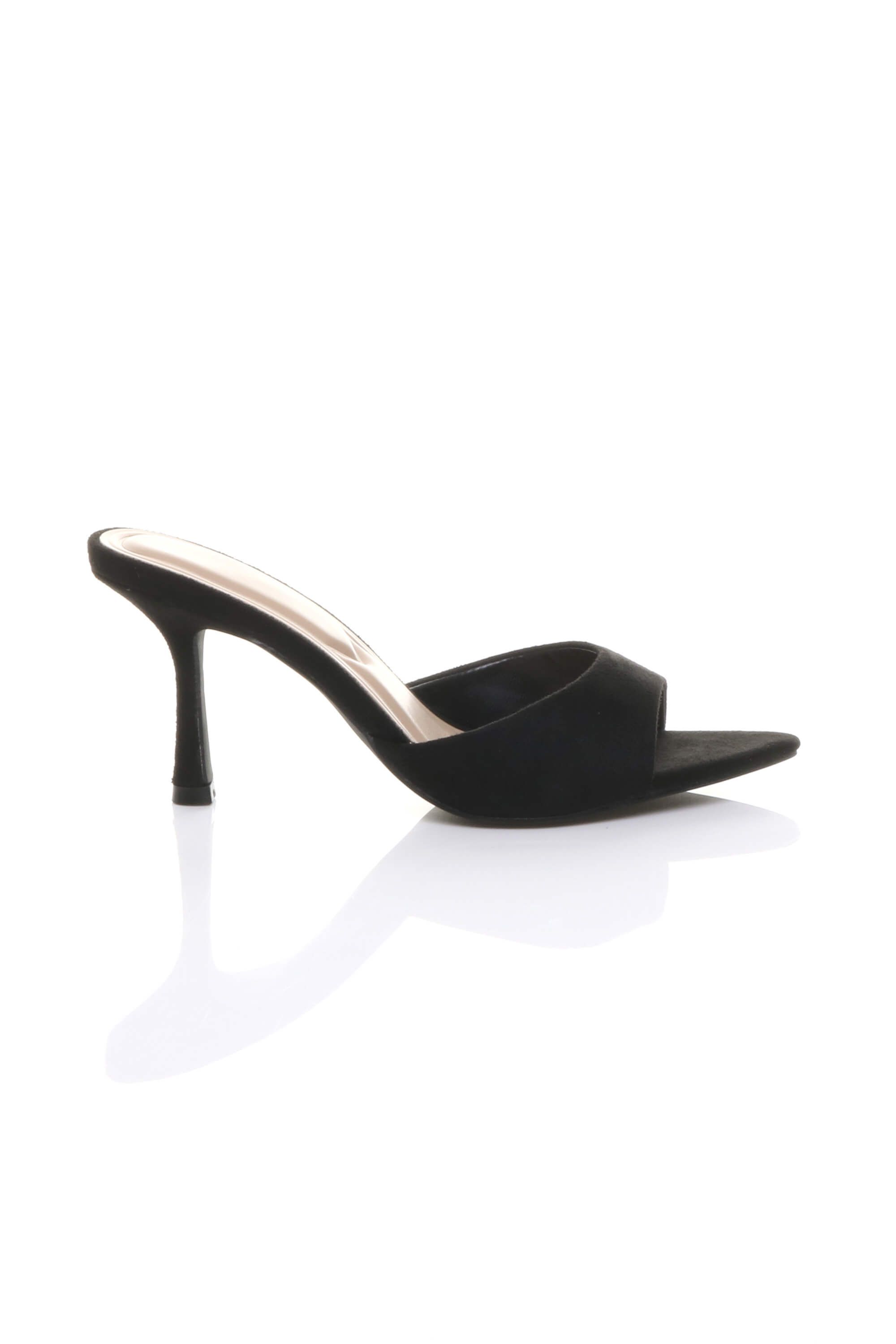 AJVANI High Heel Pointed Peep Toe Sandals Mules