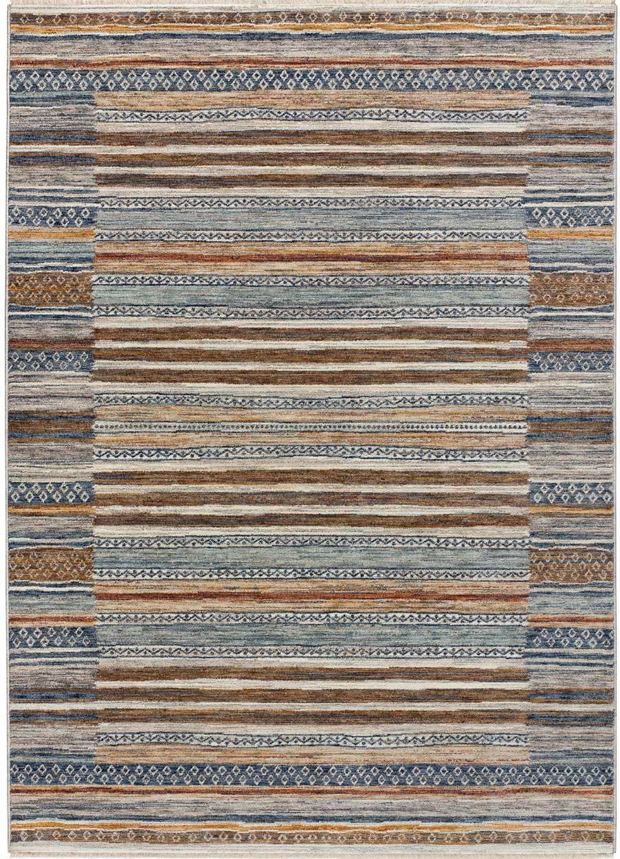 SAMARKAND - Tapis vintage avec finition frangée en couleurs terreuses, 160X230 cm