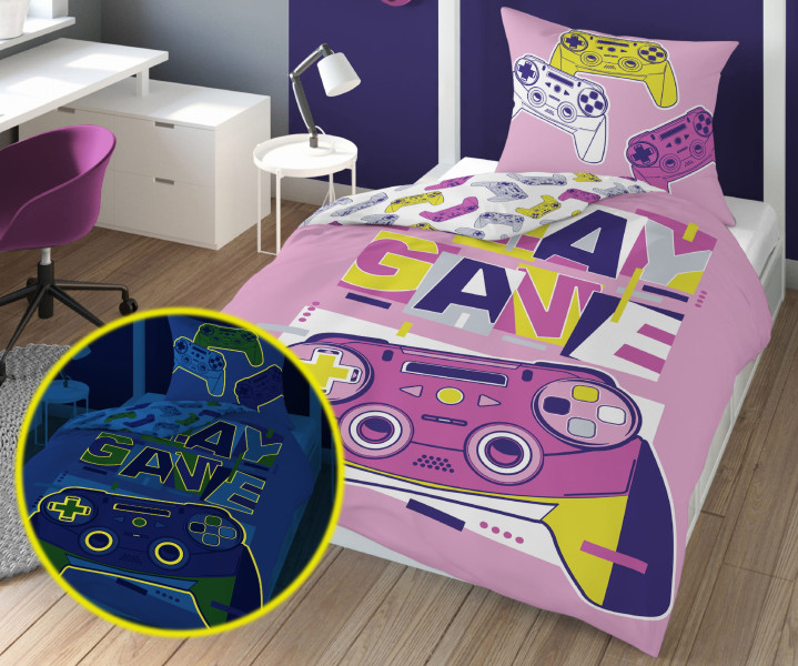 Pościel świecąca w ciemności Gamer 140x200 Detexpol