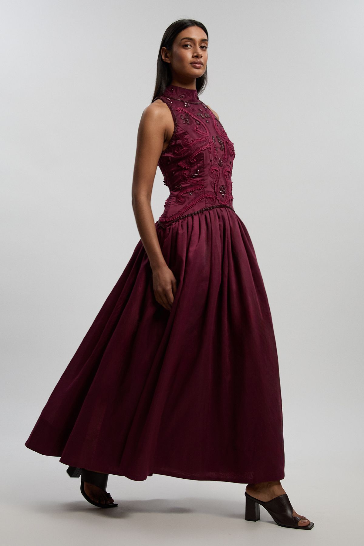 KarenMillen Cornelli Embellished Taffeta Prom Dress