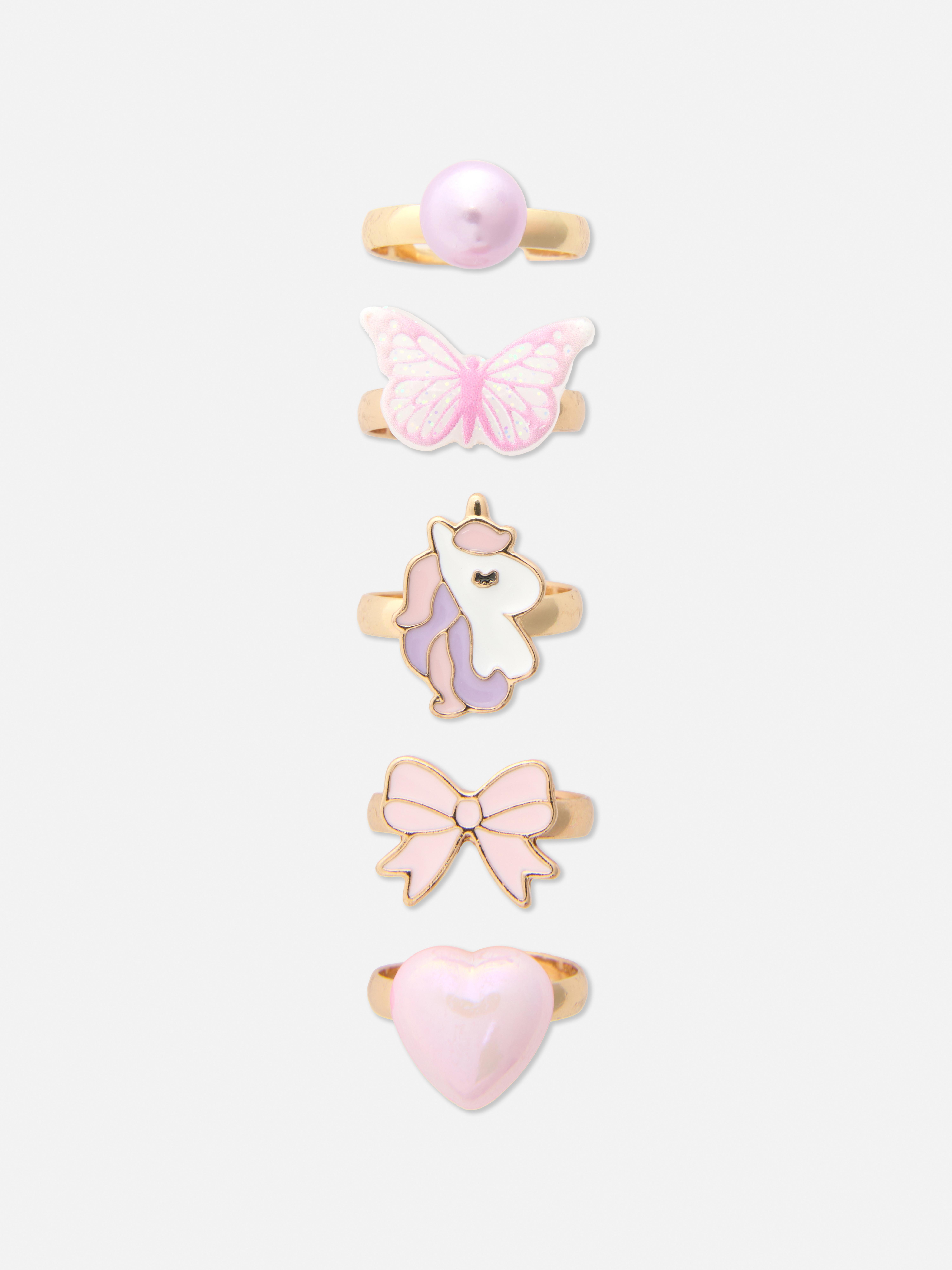 5-Pack Charm Rings