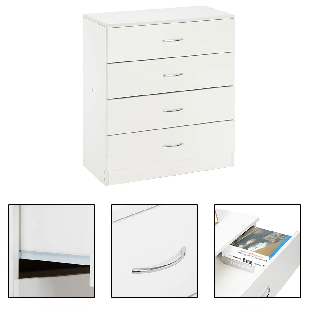 Modern 4-Drawer Simple Dresser White