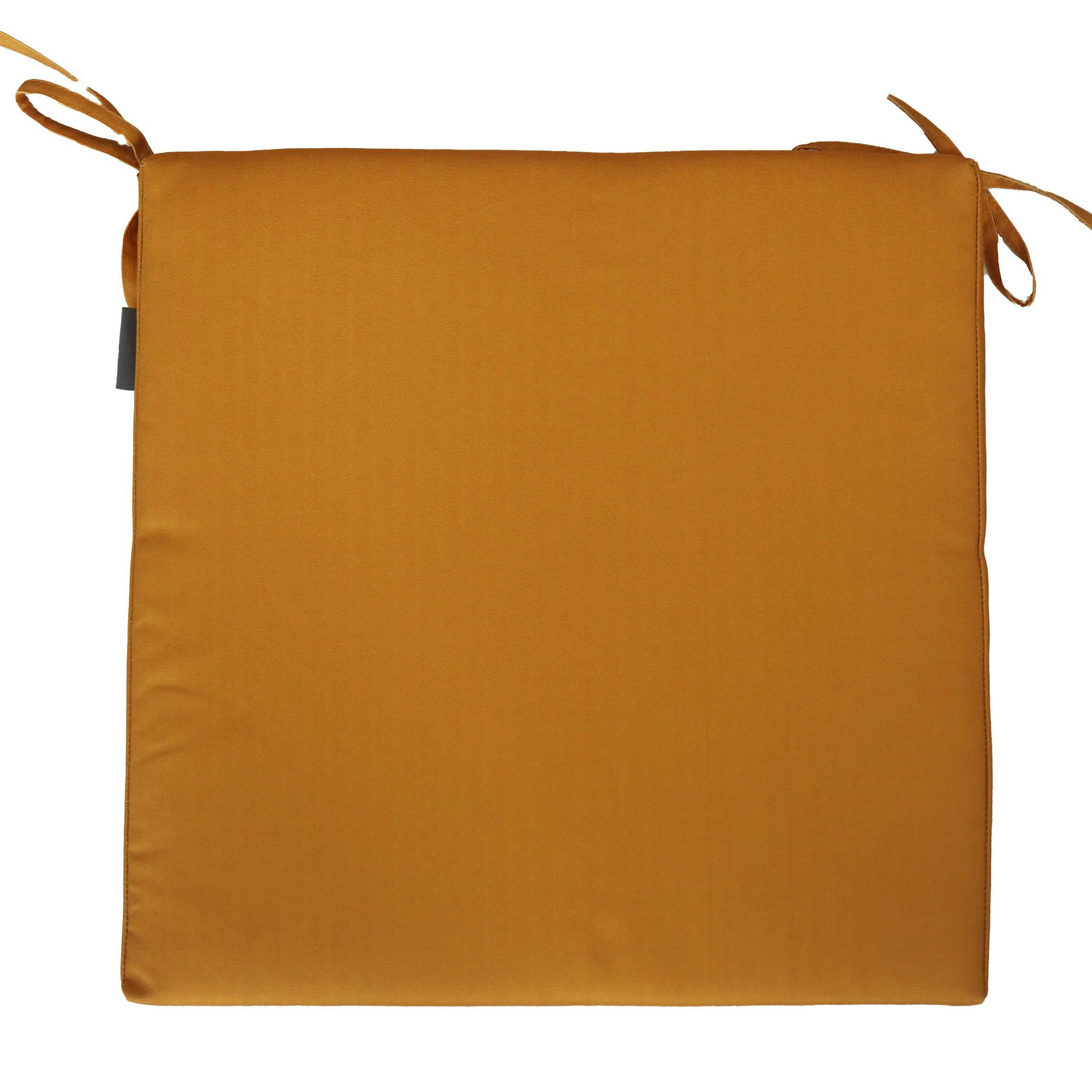 JUAN LES PINS - Galette de chaise carré en fibre synthétique jaune 40x40