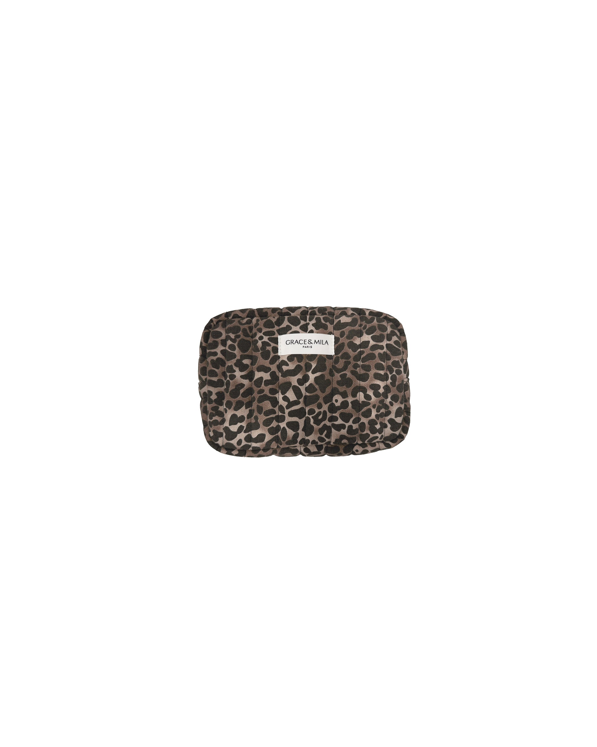 Trousse matelassée leopard Shireen