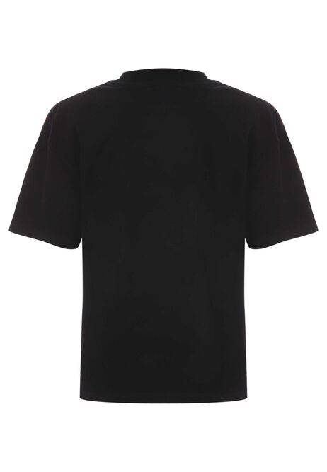 Older Boys Black Cotton Fast Track Racing T-Shirt