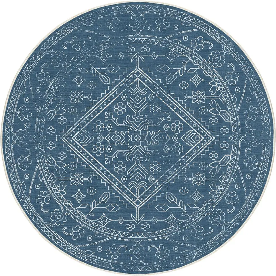 Interieur05 rond buitenkleed blauw Nova - 240 x 240 cm