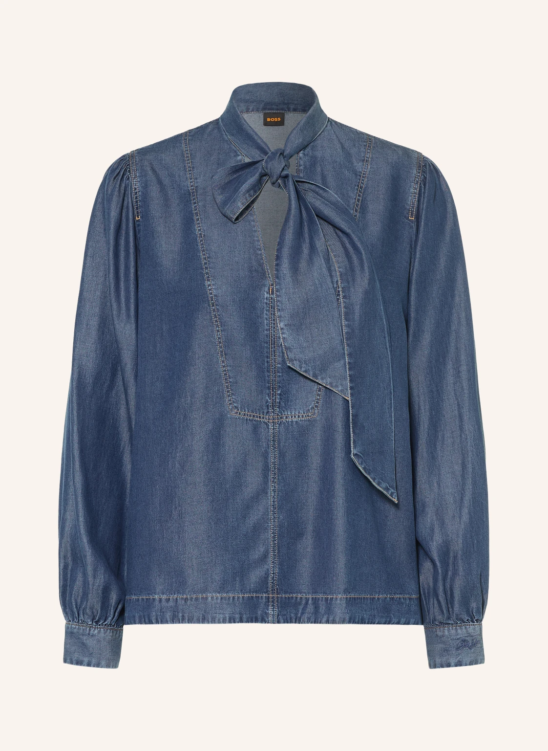 BOSS Schluppenbluse BETILLA in Jeansoptik