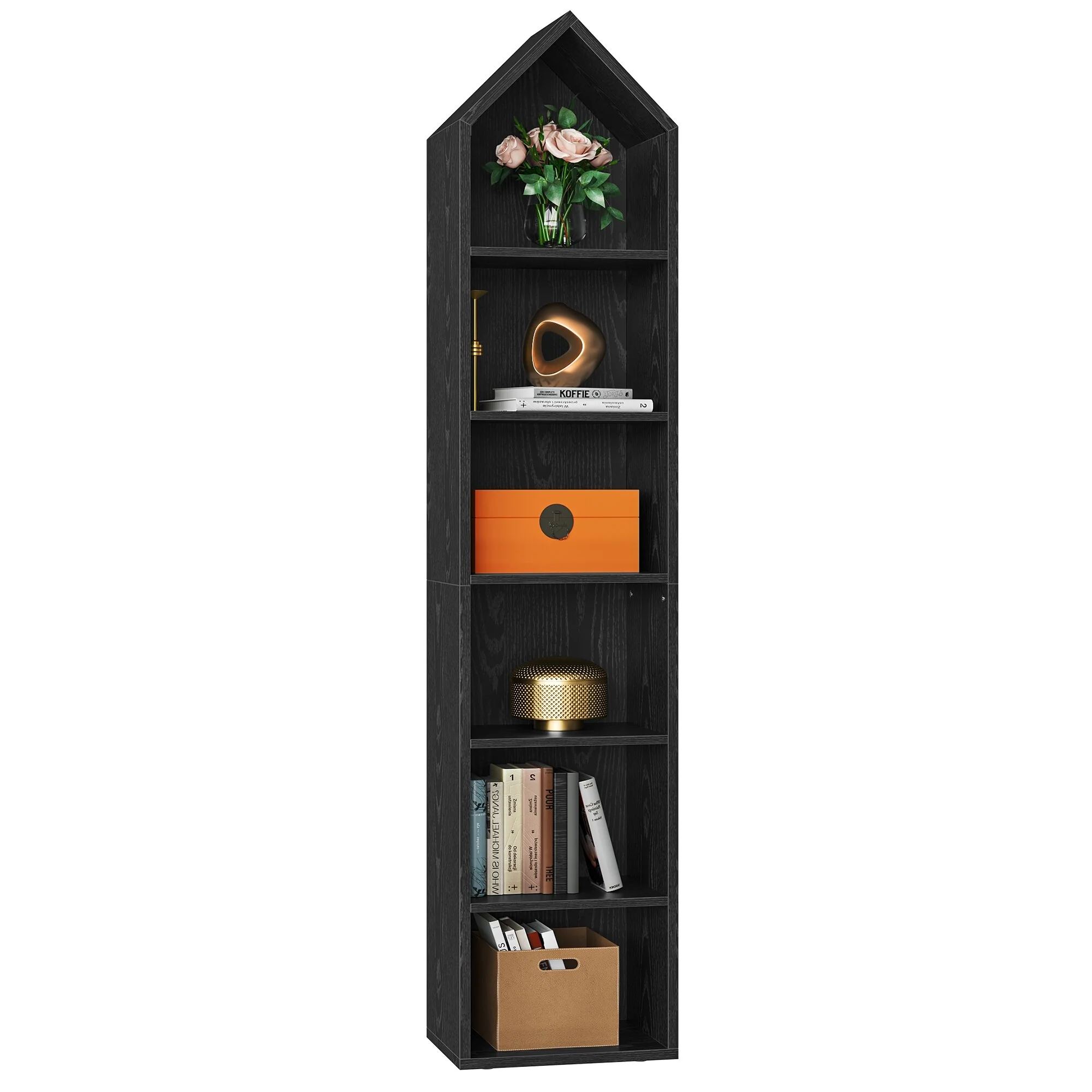 Moasis 6 Tier Tall Narrow Bookshelf and Bookcase Cube Storage Organizer