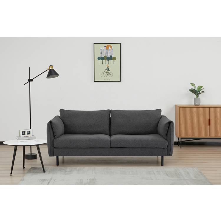 Habitat Betsy Boucle 3 Seater Sofa in a Box - Grey