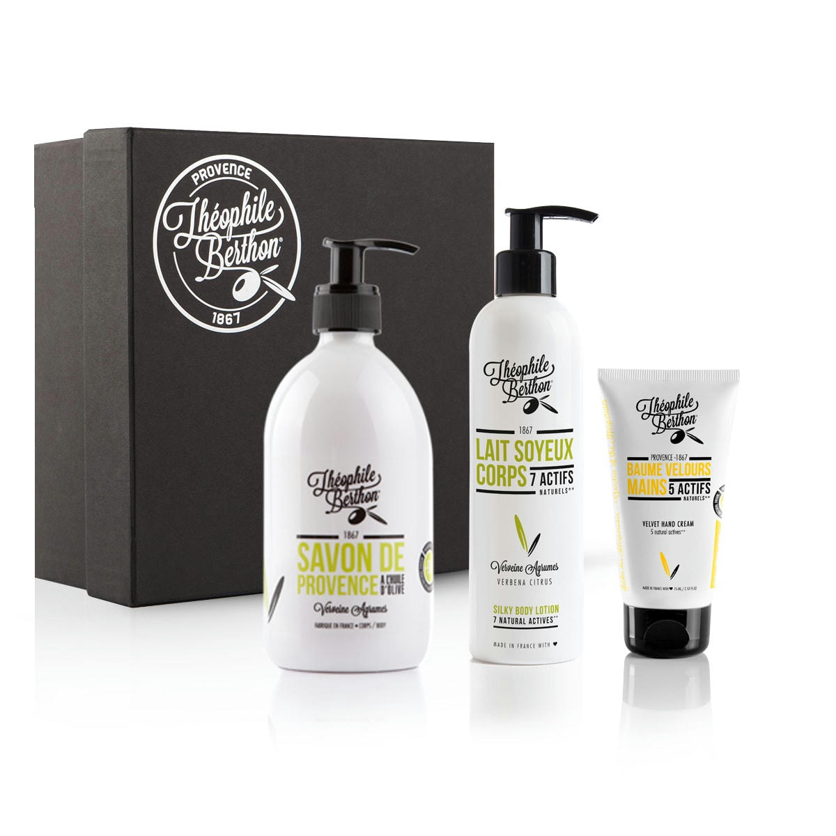 ESCALE - Coffret agrumes avec baume mains et savon douche olive