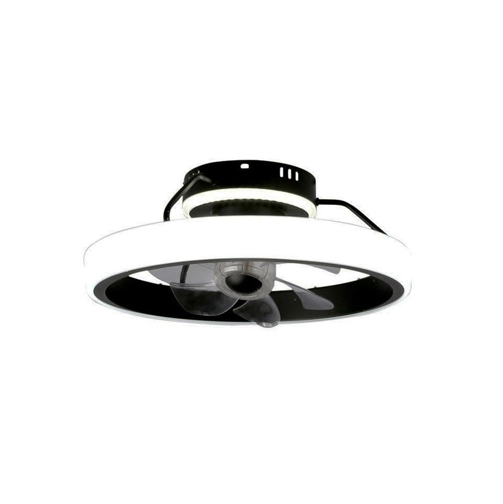 CristalRecord plafondventilator Dinirot - 2 lichts - 50 x 19  cm - zwart