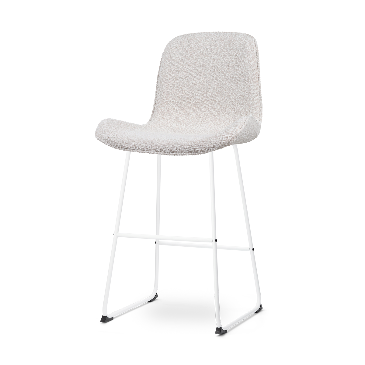 Nolon Nino-Fé Barkruk Bouclé Beige - Wit Onderstel - 75 cm