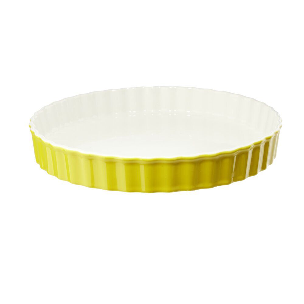 Plat à tarte en céramique contour coloré Ø27xH4cm (3 modèles)