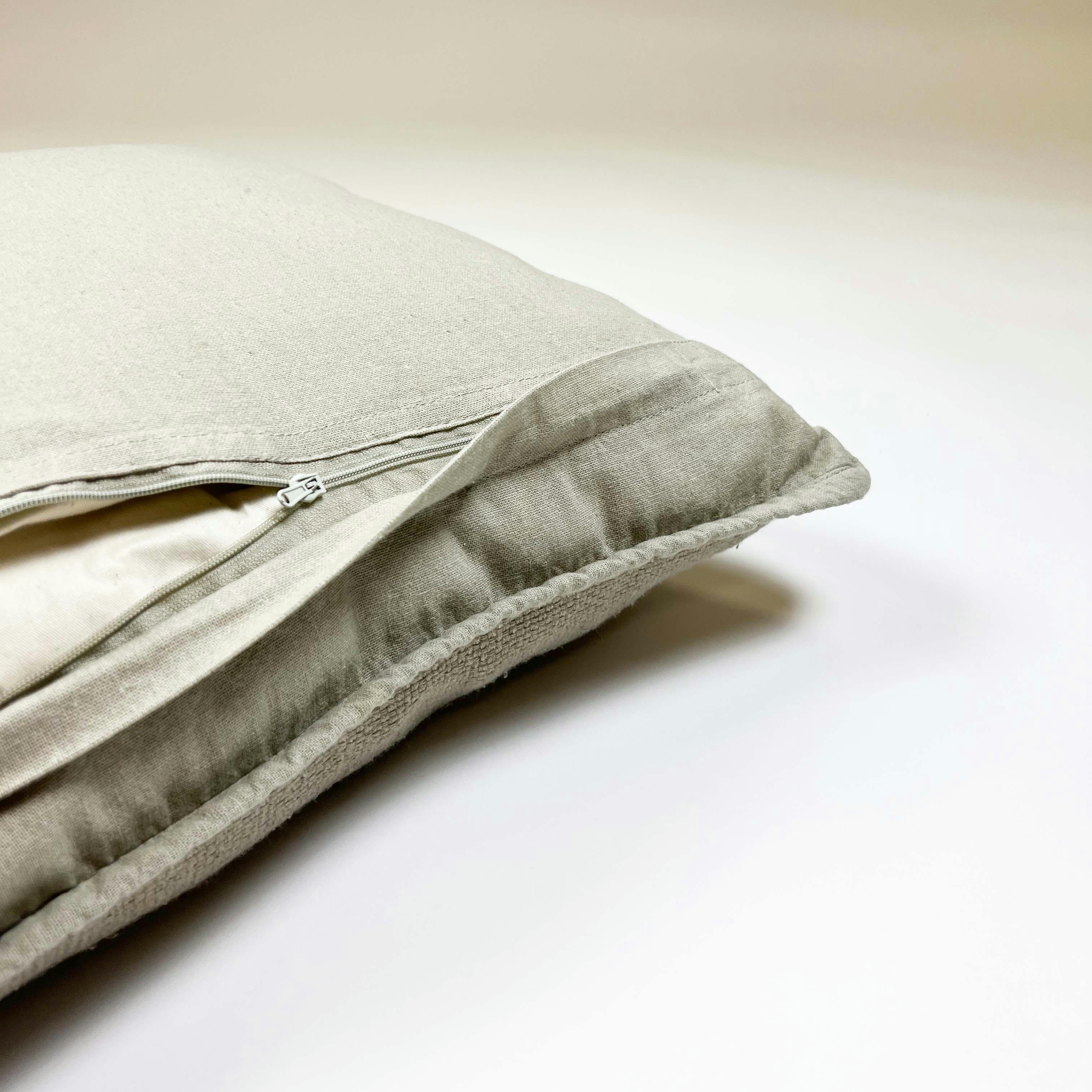 - Housse de coussin beige en coton-45x45 cm uni