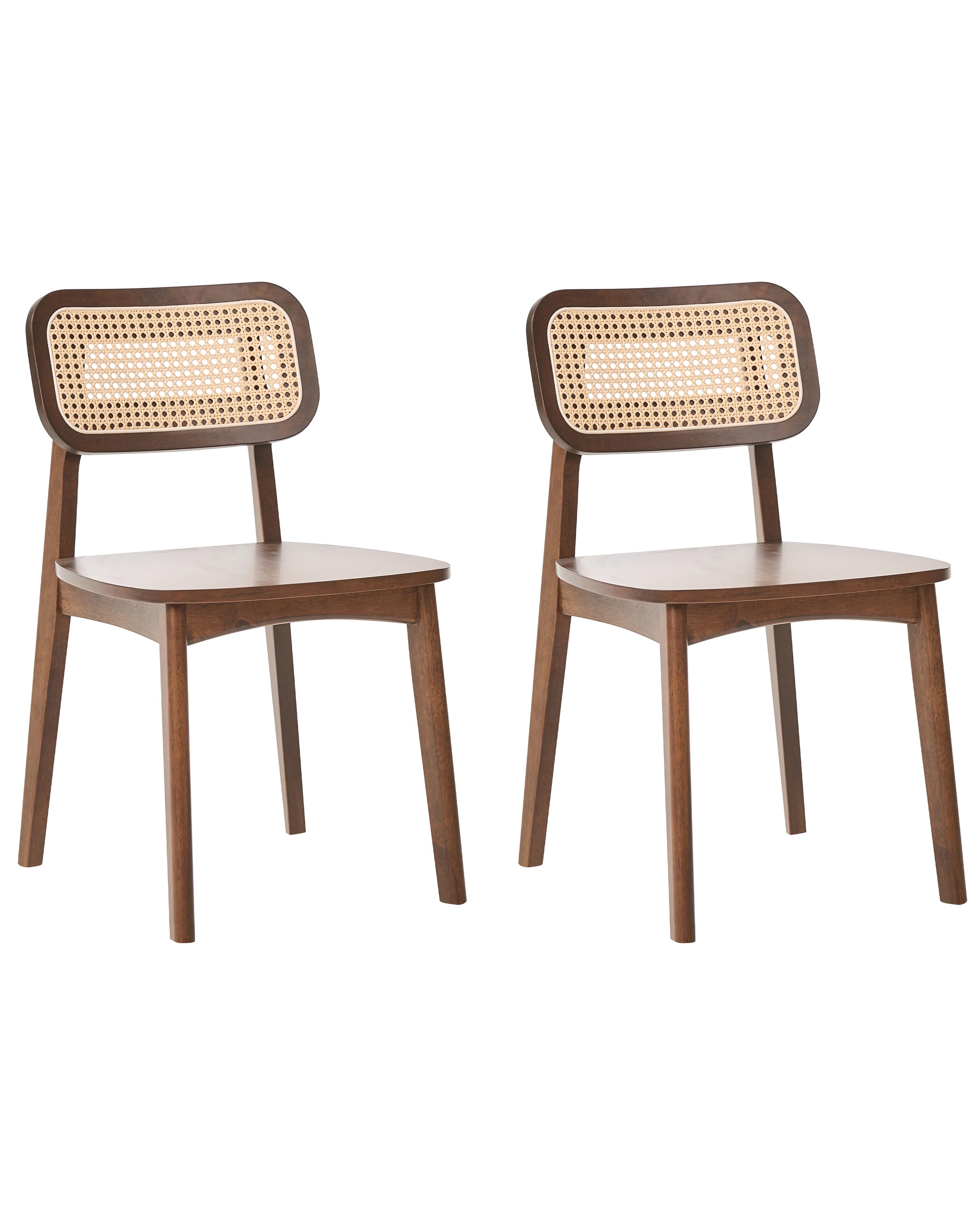 Set of 2 Dining Chairs KENO Wood Light Brown/ Brown