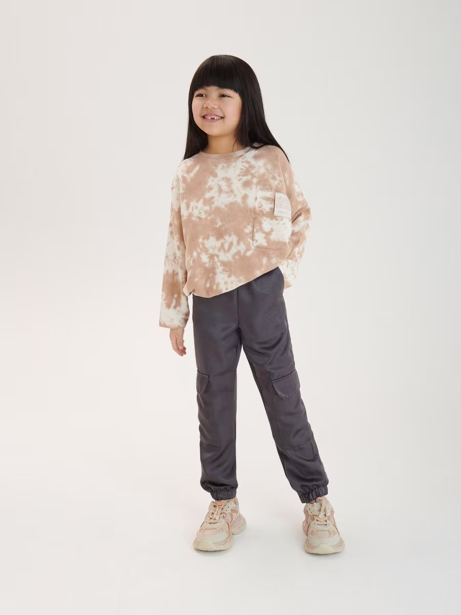 Fabric Cargo Trousers With Sheen