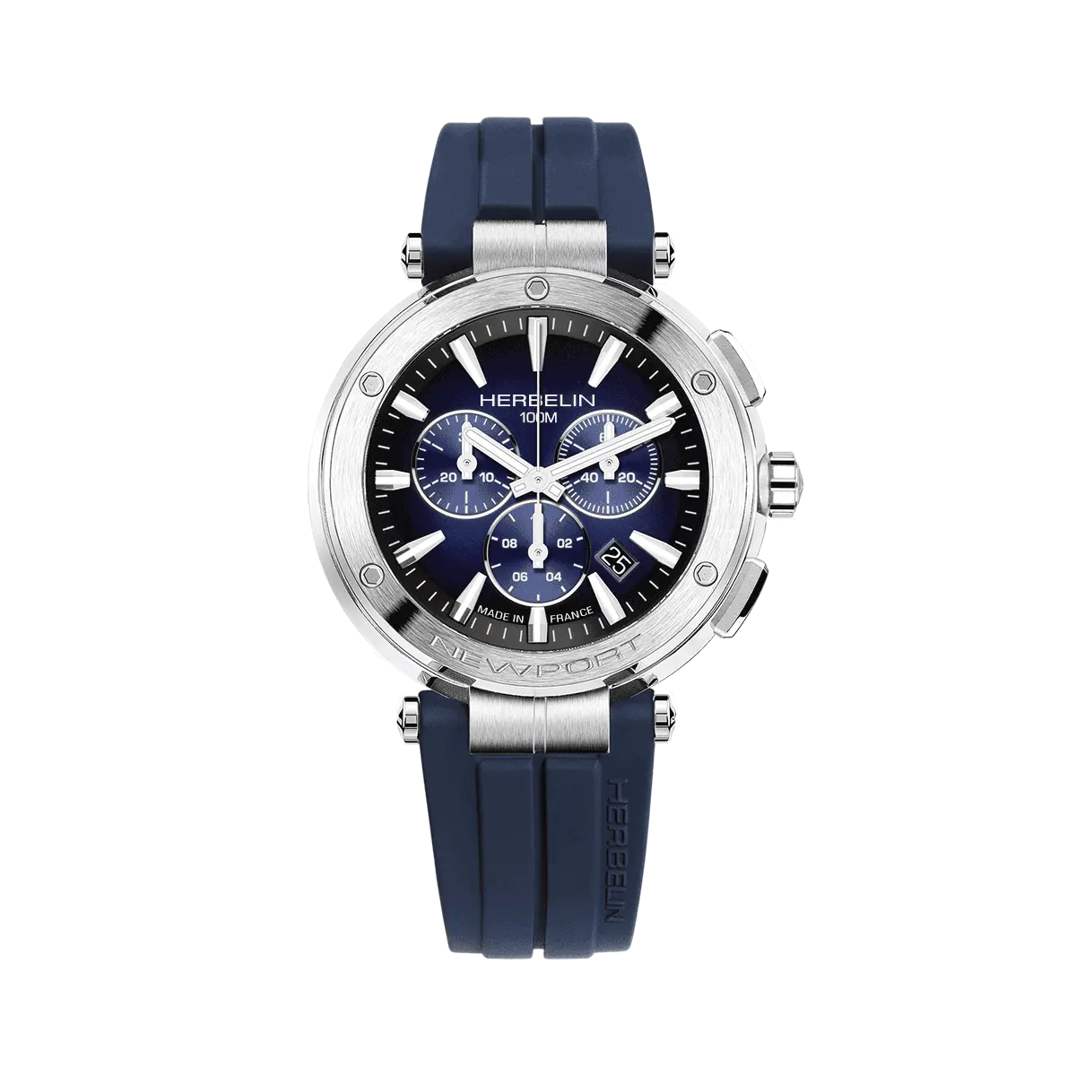 NEWPORT – CHRONOGRAPHE – ACIER, BLEU & NOIR