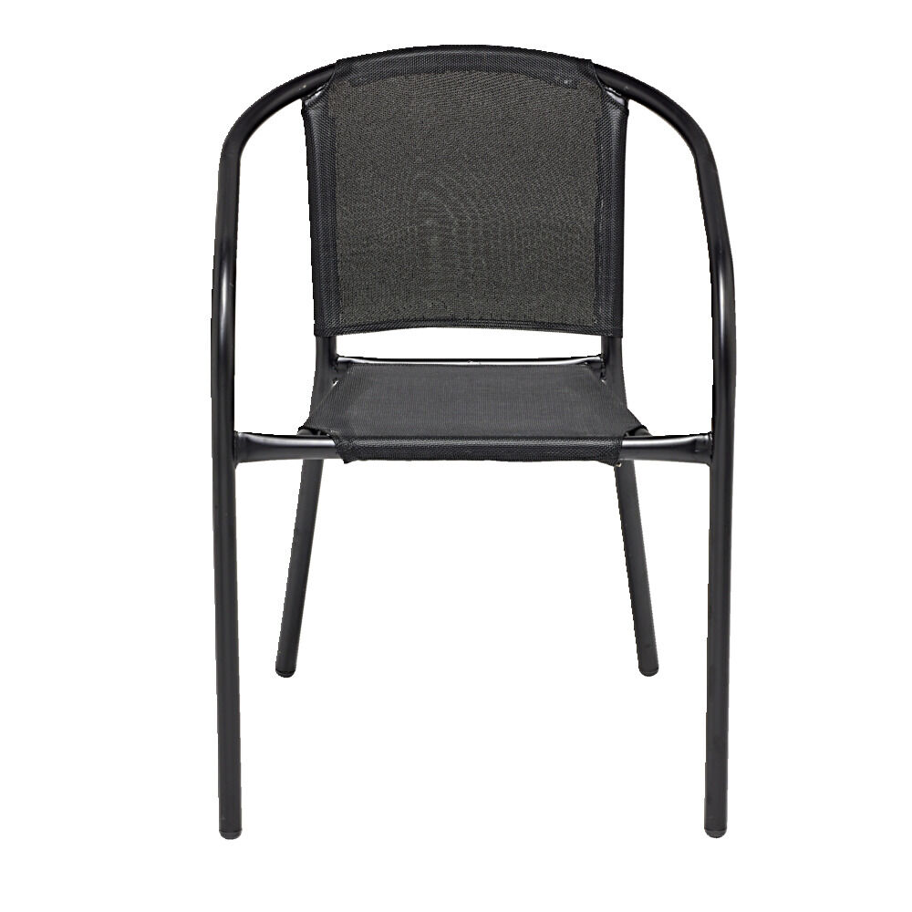 Chaise de jardin Macéo acier et textilène noir 54xP57xH75cm