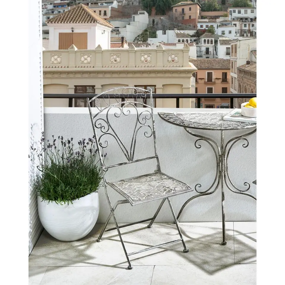 NURRA - Set van 2 tuinstoelen - Grijs - IJzer