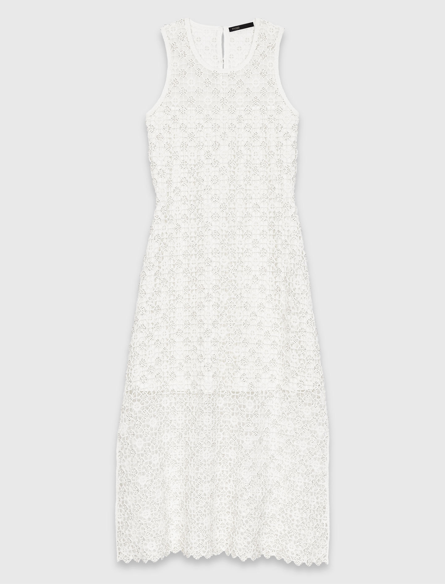 Robe longue en crochet et strass