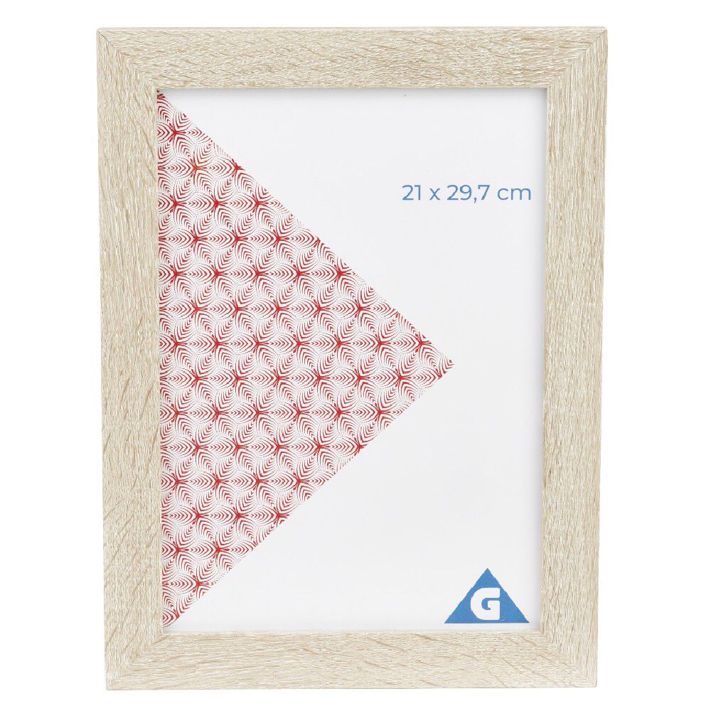 Cadre photo bois blanchi 26x34cm pour photo 21x29,7cm