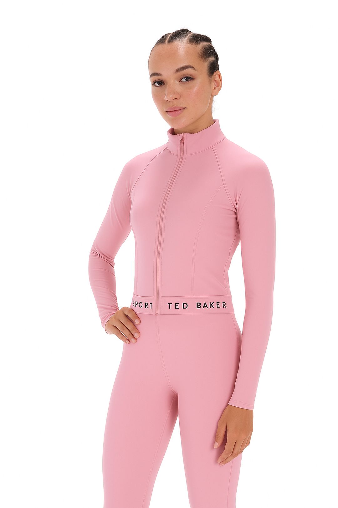 Ted Baker Tb Sport Maria Essentials Cropped Zip-Up Jacket Pink