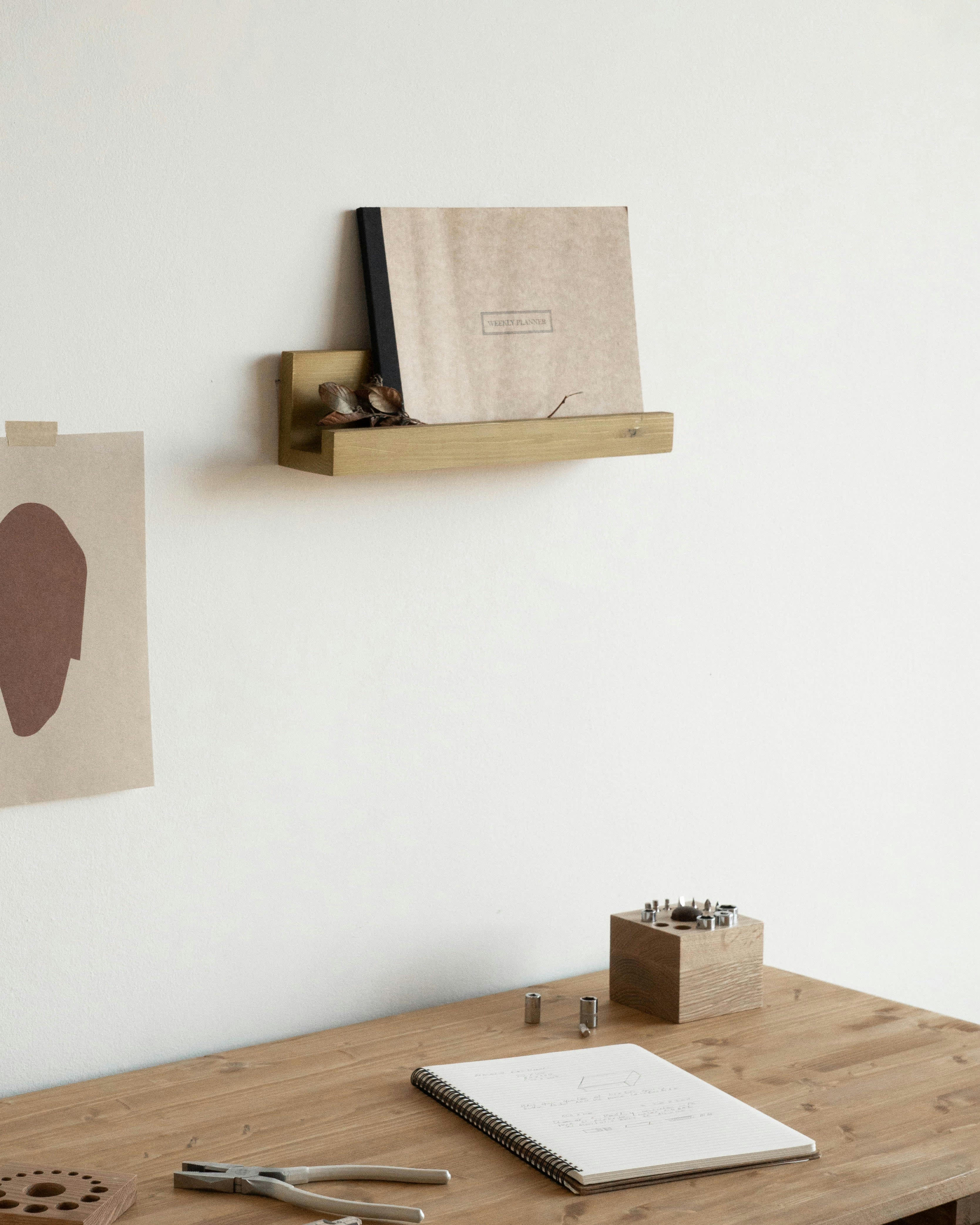 JAHA - Etagère en bois de couleur naturel 40 cm