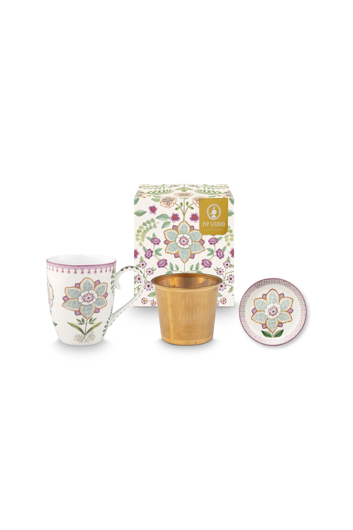 Pip Studio Theemok Set - Lily&Lotus - Gebroken wit - 365ml