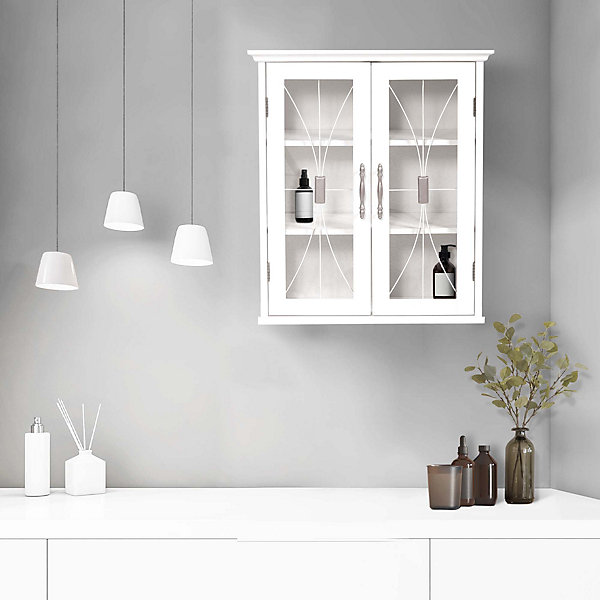 Armoire murale 2 portes en bois, blanche Teamson Home