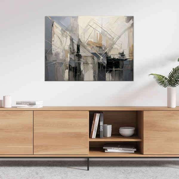 Feeby Obraz nowoczesny, Szaro beżowa abstrakcja jak malowana 60x40