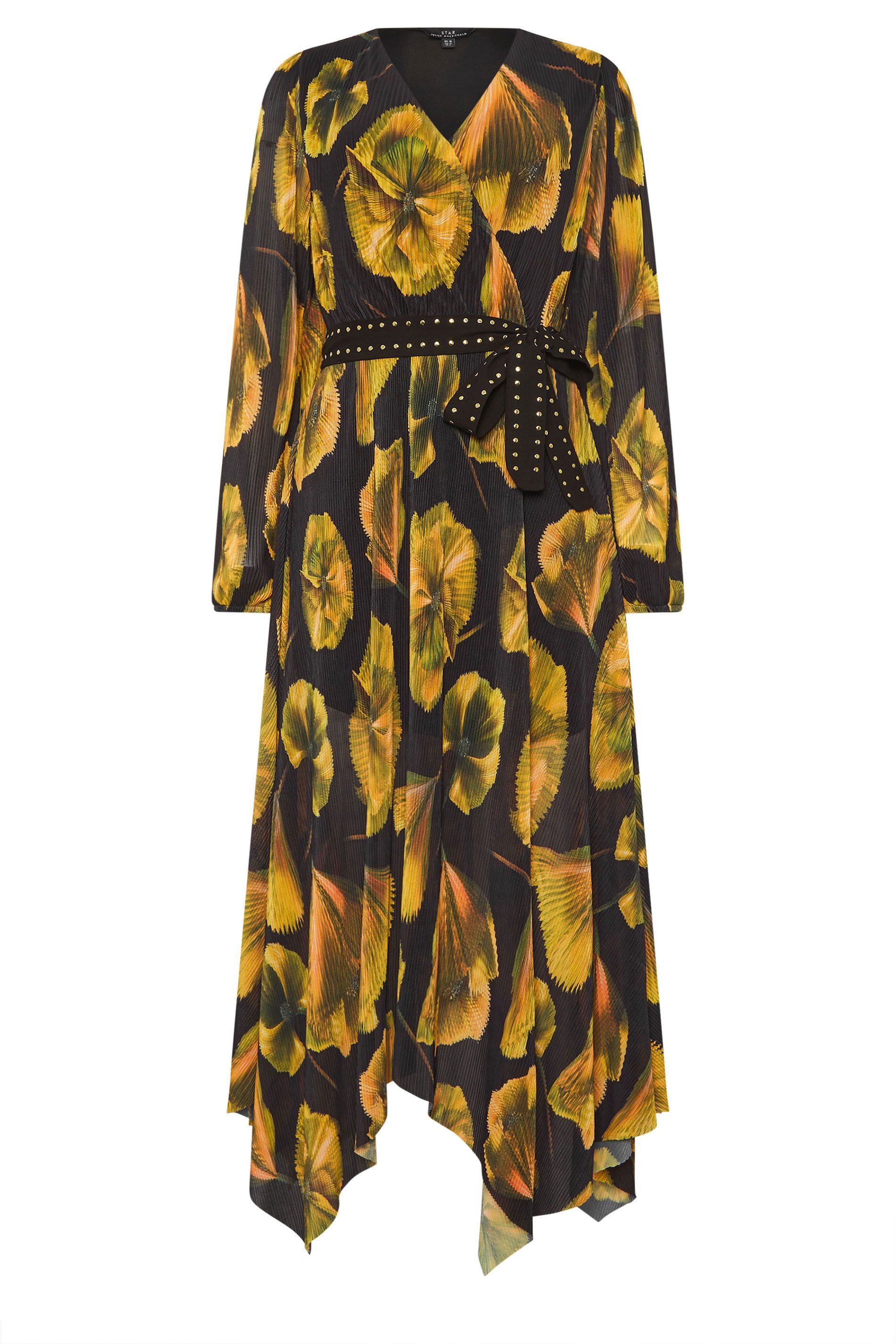 Star by Julien Macdonald Floral Mesh Pleated Maxi Dress