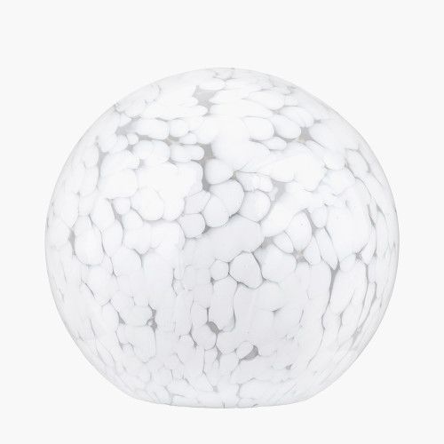 Ruma Speckled White Glass Spherical Table Lamp