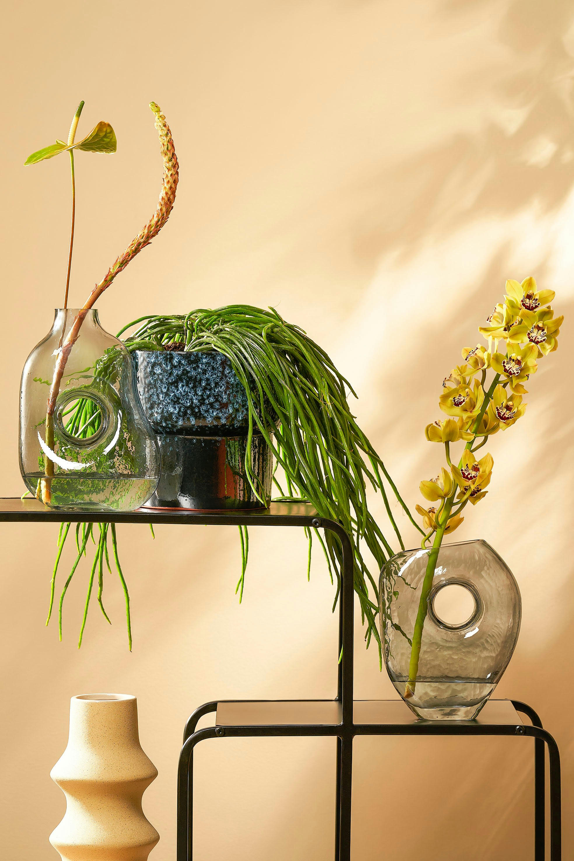 JAY - Vase en verre gris clair H25