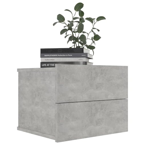 NNEVL Bedside Cabinets 2 pcs Concrete Grey 40x30x30 cm Chipboard