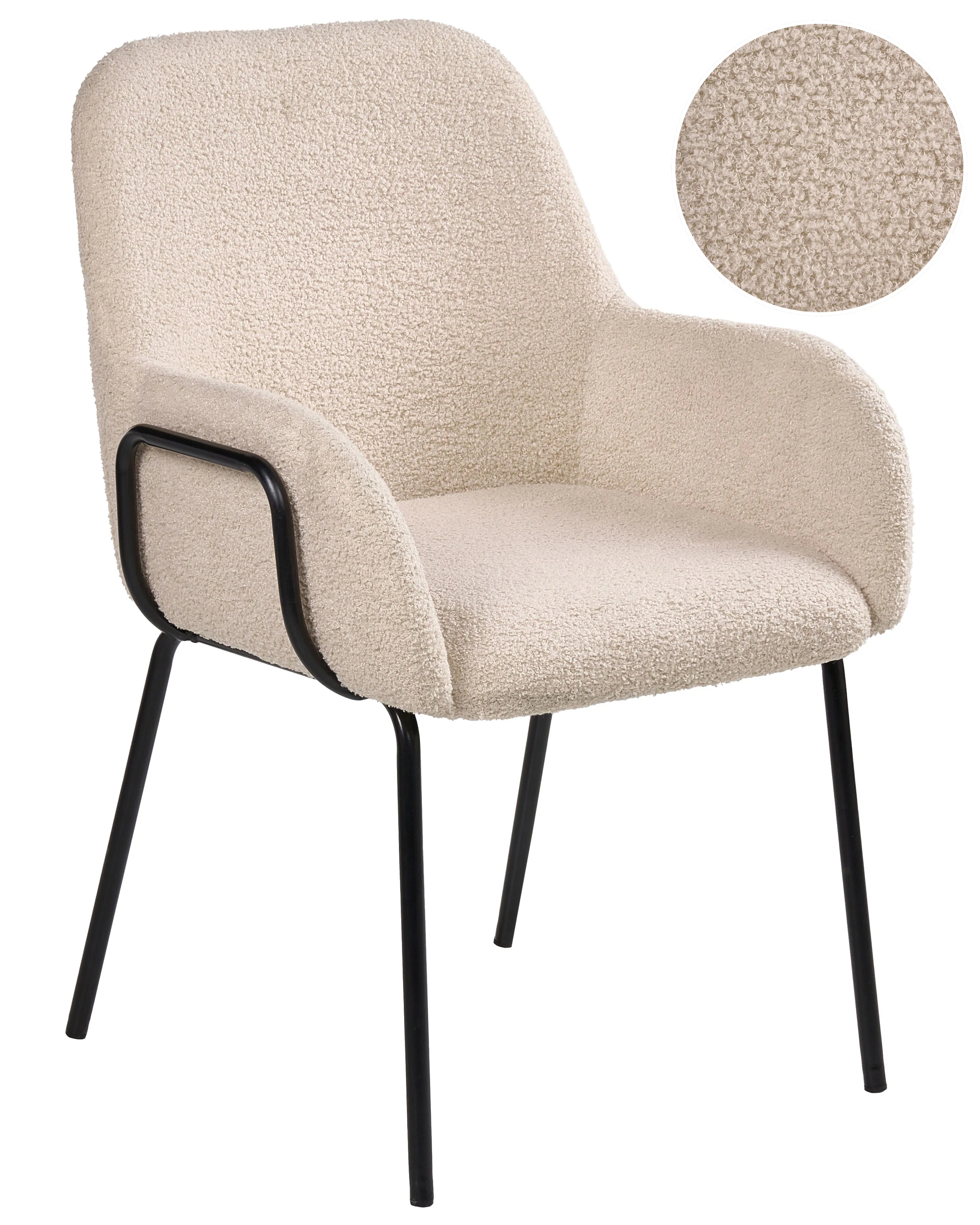 Dining Chair ALGONA Boucle Light Beige