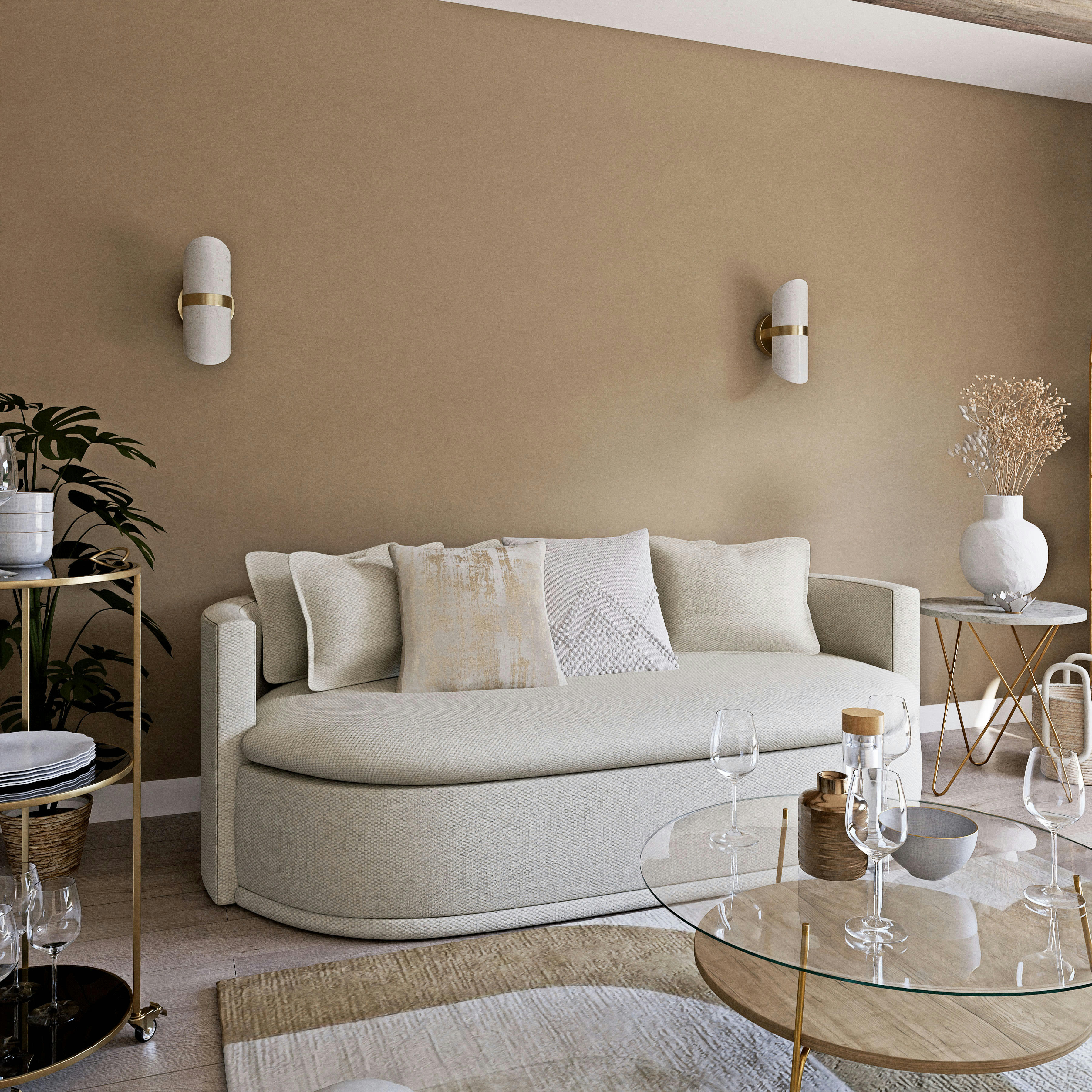 - Applique en alabastre et métal doré