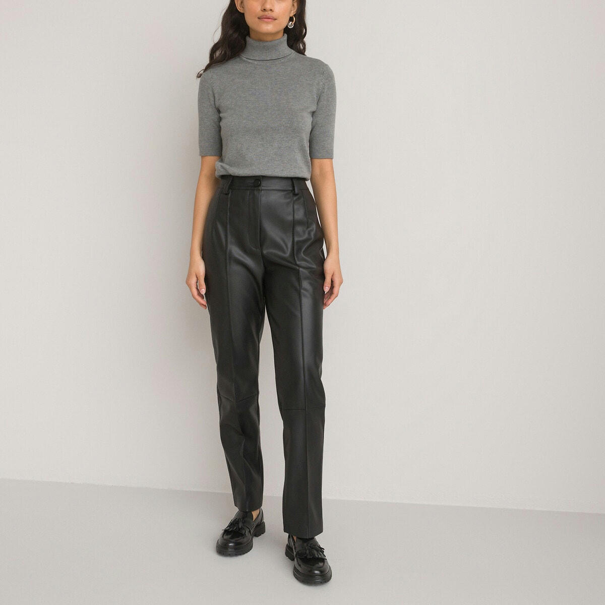 Pantalon droit en simili