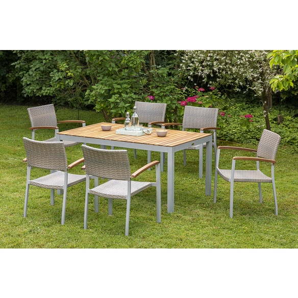 Gartenmöbelset »Silano«, 6 Sitzplätze, Aluminium/Kunststoff/Akazienholz