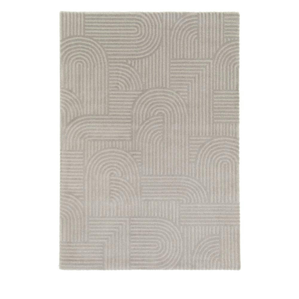 ELLIOT II - Tapis contemporain à motif géométrique gris clair 200x290 cm