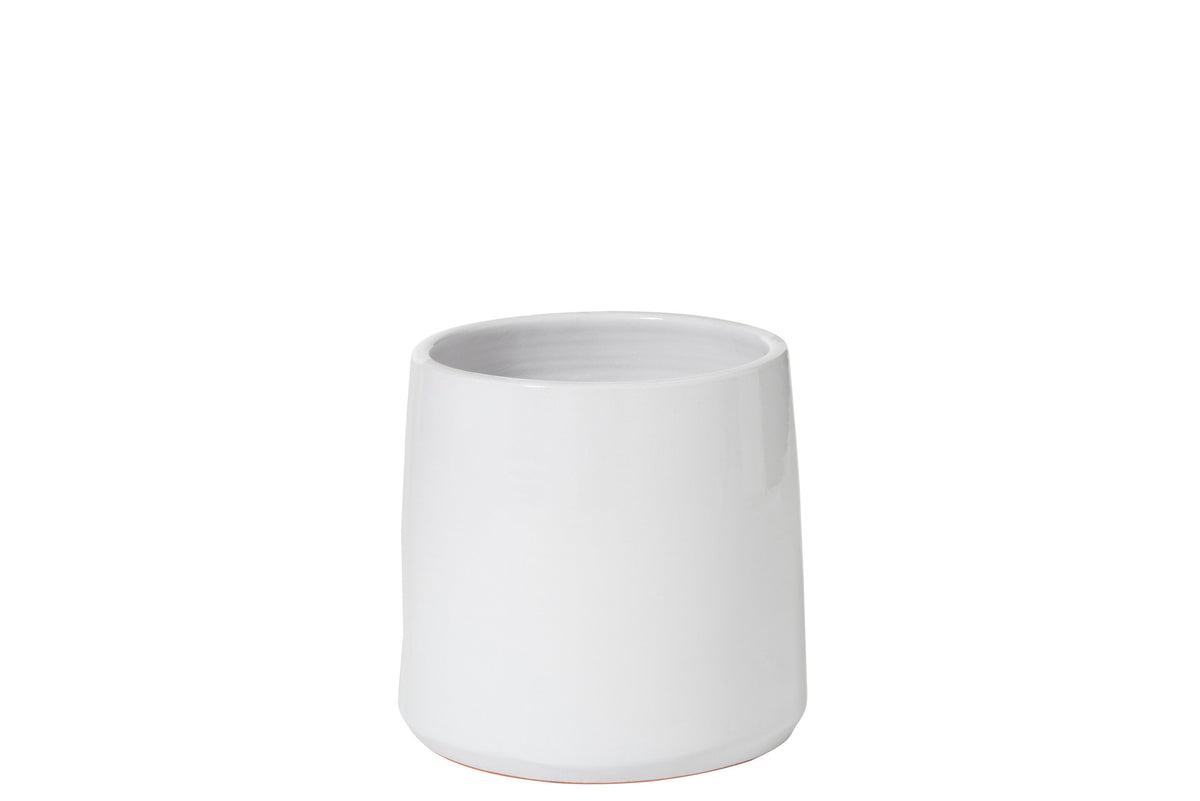 J-Line bloempot Rond - keramiek - wit - medium - Ø 23 cm