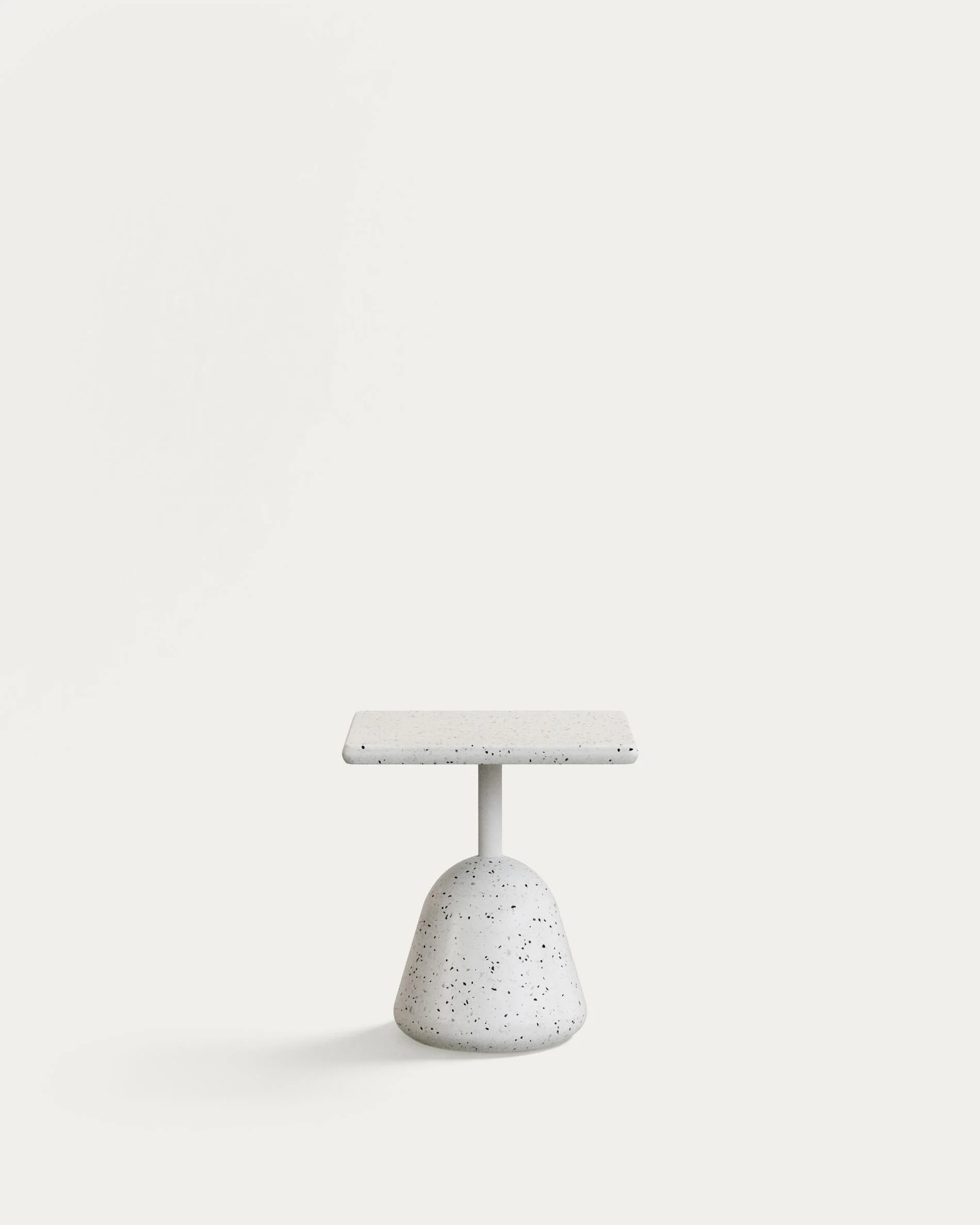 Saura coffee table with white terrazzo top and white terrazzo base 44x44x48cm