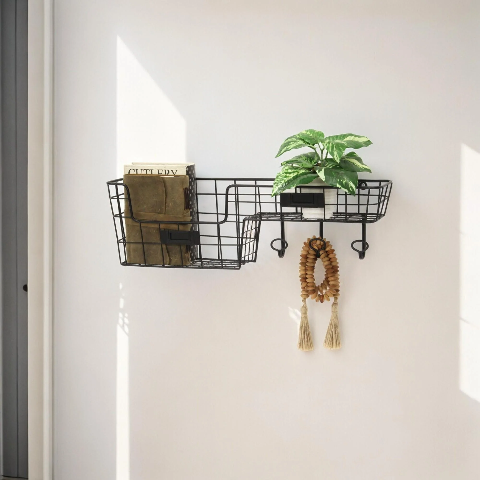 Metal Wall Hook and Shelf Organizer - 22