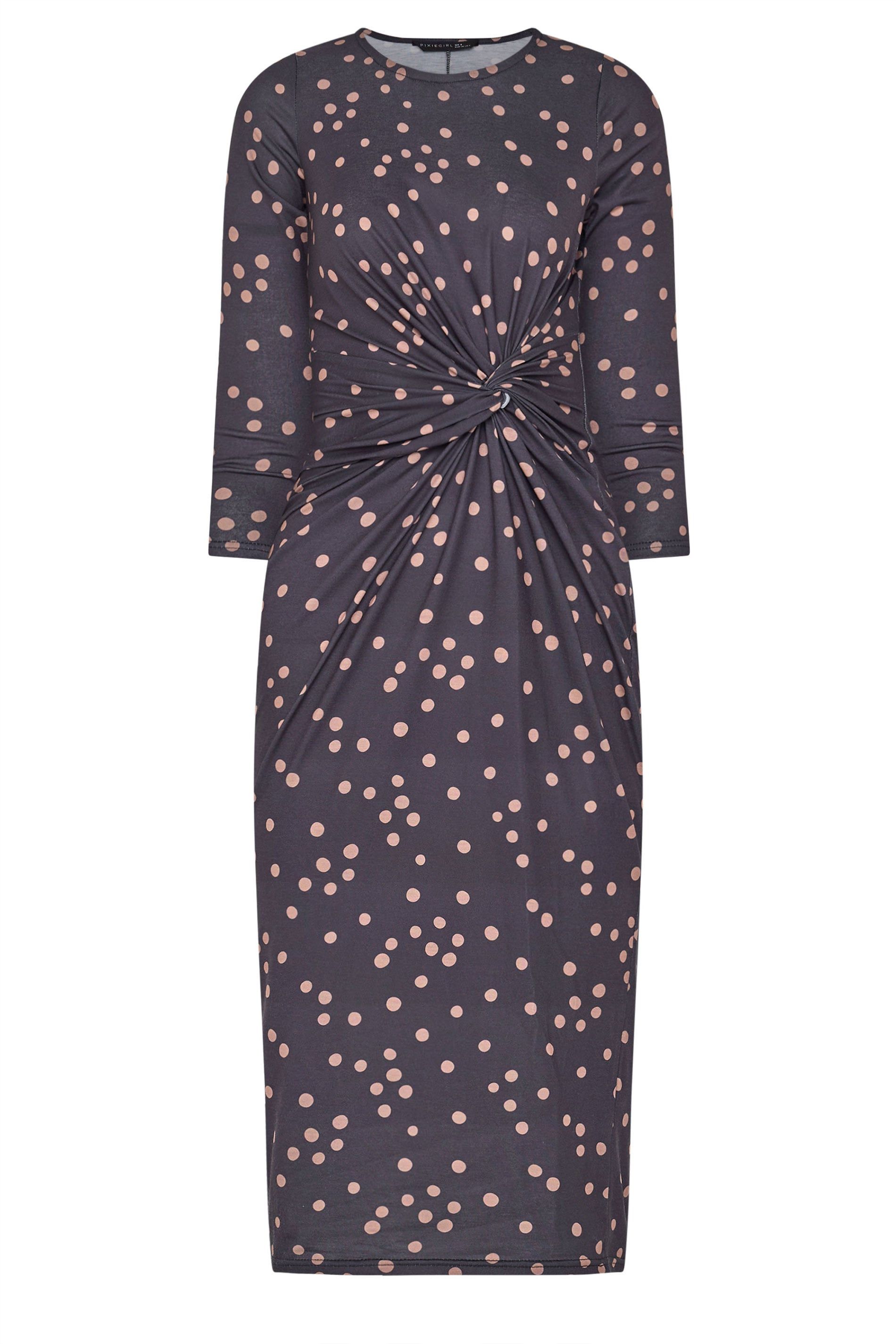 PixieGirl Petite Twist Front Midi Dress