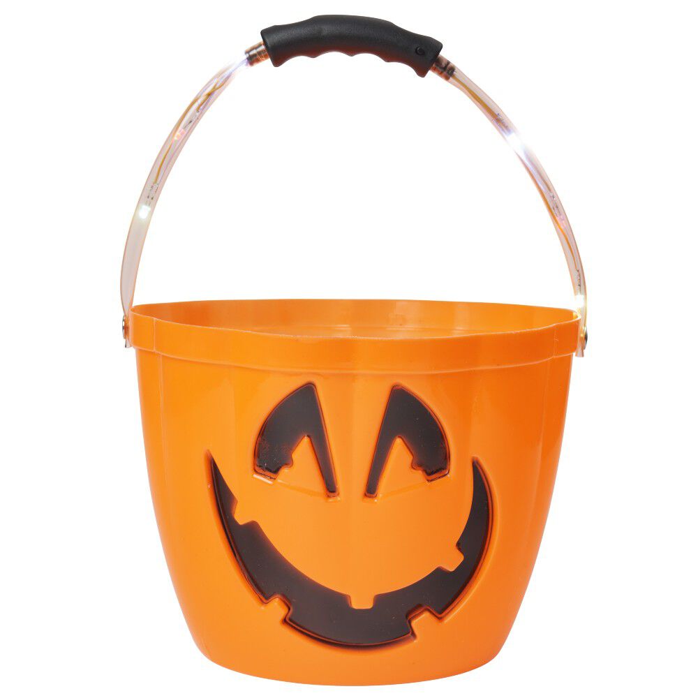 Seau à bonbons Halloween avec anse lumineuse à LED