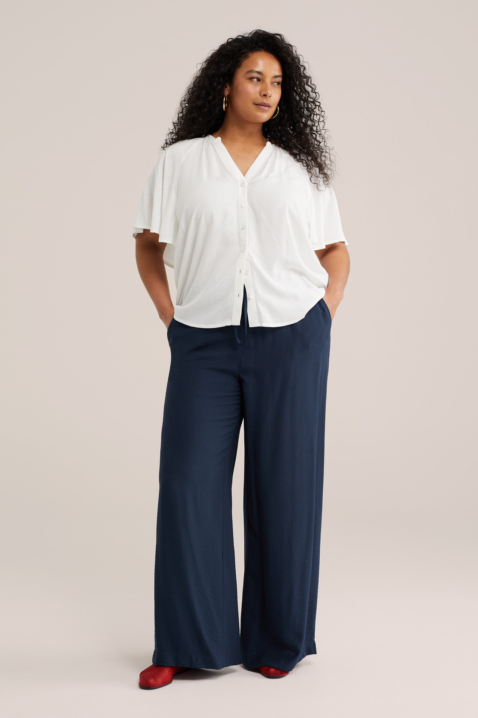 Dames blouse met jacquard-print - Curve